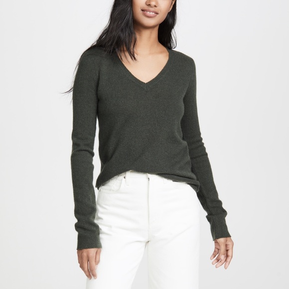 ATM Anthony Thomas Melillo Sweaters - ATM | 100% cashmere v-neck sweater Anthony Thomas Melillo, dark olive green